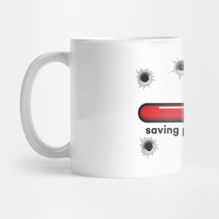 Saving please wait...! Bullet holes version Mug